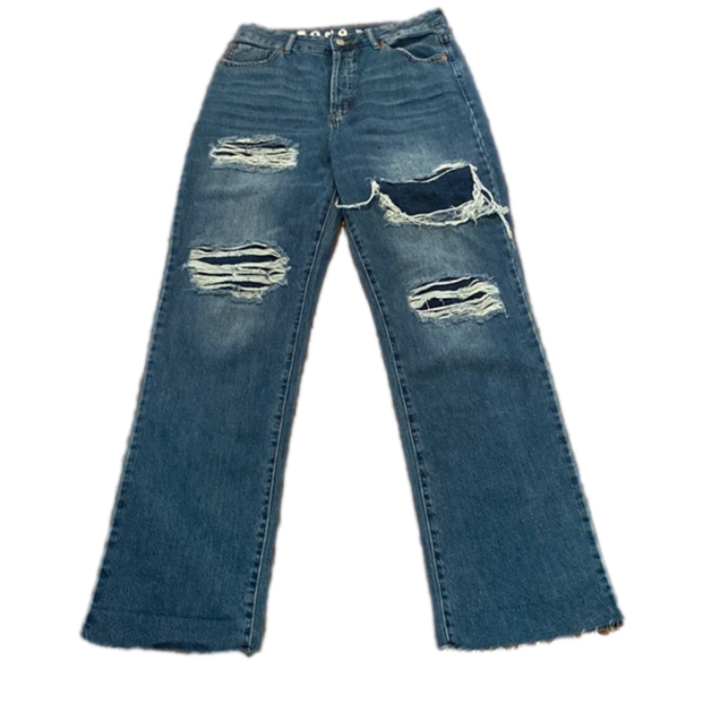 S.O.N.G. 90’s Boyfriend Jean Heavily Distressed Button Fly Juniors 11/30
